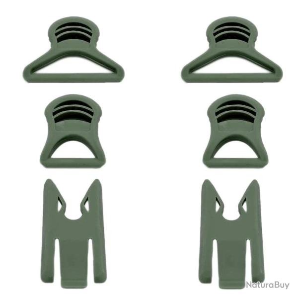 Clips pivotants TRAIL BLASER casque 6pcs - Vert arm�e