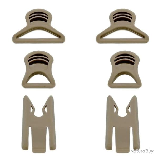 Clips pivotants TRAIL BLASER casque 6pcs - Marron