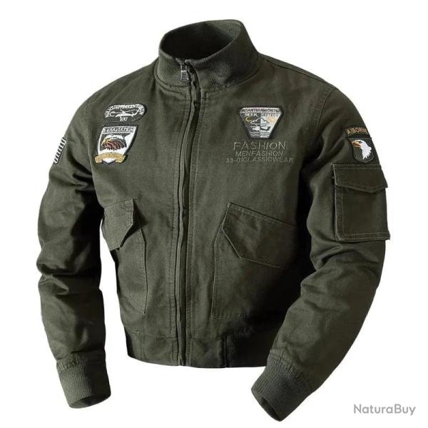Veste aviateur Air Force CLASSDIM col montant Vert