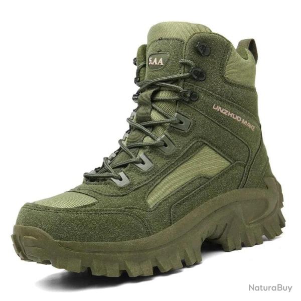 Bottes tactiques combat 5.A.A UNZHUO MAKE Vert arm�e