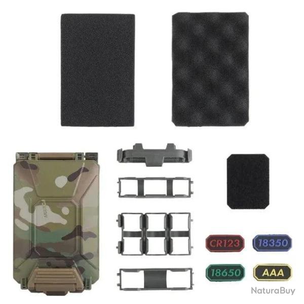 Bo�te piles CR2032/CR123A Molle gilet tactique - Multicam