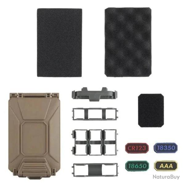 Bo�te piles CR2032/CR123A Molle gilet tactique - Marron