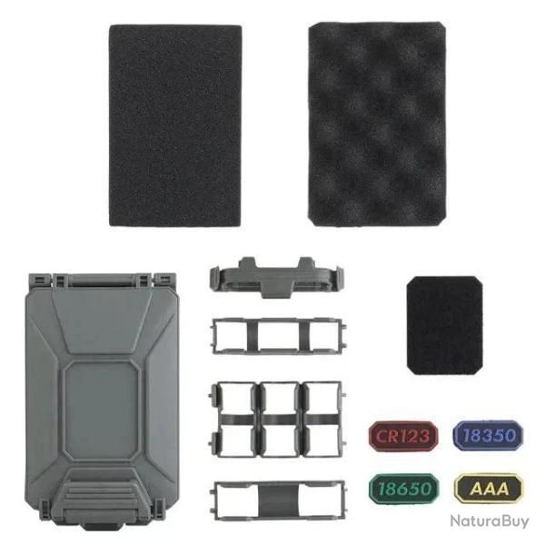 Bote piles CR2032/CR123A Molle gilet tactique - Gris