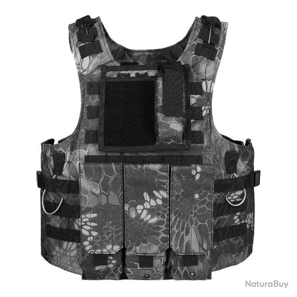 Gilet tactique multifonctionnel VT-8344 YAKEDA - Python noir / Taille unique