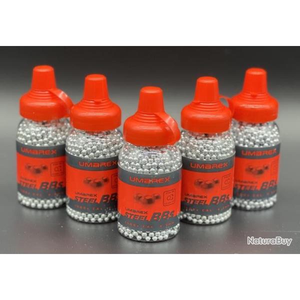 5X Biberons de 1500 billes acier 4,5mm BB's Umarex