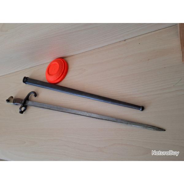 Ba�onnette GRAS de 1876 - Manufacture d' Arme de TULLE, excellent �tat.