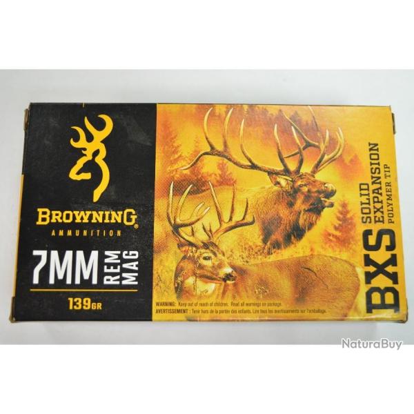 1 BOITE DE 20 MUNITIONS CALIBRE 7 RM BROWNING BXS 139 GR/9 G NEUVE