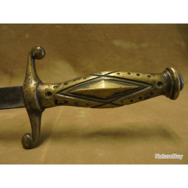 Rare couteau de poilu troupes d'Afrique lame baonnette Gras Prime