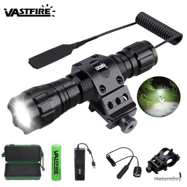 Lampe Fusil avec support batterie 5000LM USB Chargeur Boite Haute Qualit�