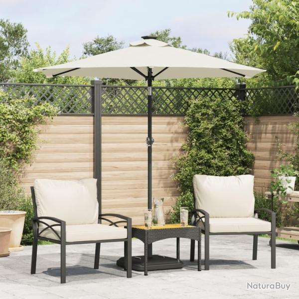 Parasol de jardin avec m�t en acier blanc 225x225x212 cm