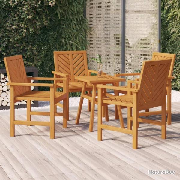 Chaises � manger de jardin lot de 4 bois massif d'acacia