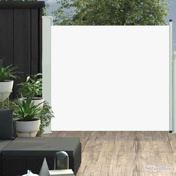 Auvent lat�ral r�tractable de patio 100x300 cm Cr�me
