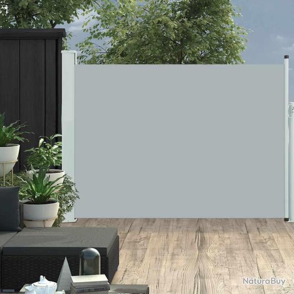 Auvent lat�ral r�tractable de patio 100x500 cm Gris