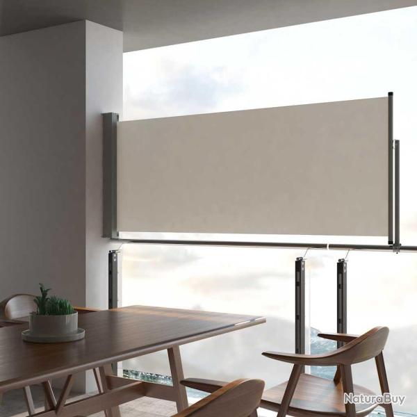 Auvent latral rtractable de patio 100 x 300 cm Blanc cass