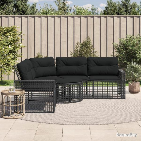 Canap� de jardin et coussins et repose-pied en forme de L rotin