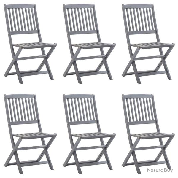 Chaises pliables d'extrieur lot de 6 Bois d'acacia solide