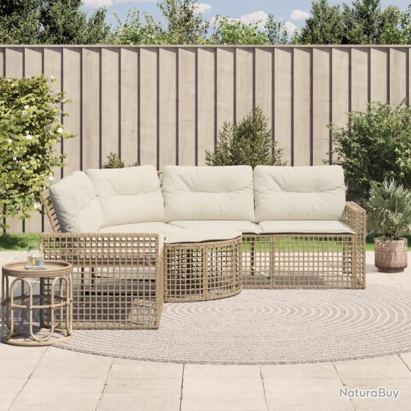 Canap� de jardin et coussins et repose-pied en forme de L rotin