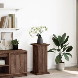 Pi&eacute;destal avec rangement ch&ecirc;ne marron bois d'ing&eacute;nierie