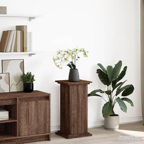 Pi�destal avec rangement ch�ne marron bois d'ing�nierie