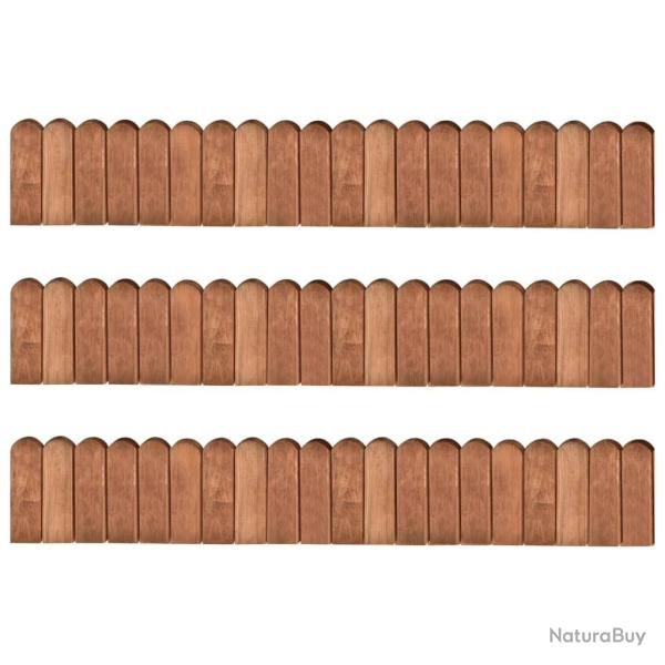Rouleaux de bordure 3 pcs 120 cm bois de pin impr�gn�