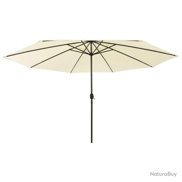 Parasol de jardin avec lumi�res LED et m�t en m�tal 400cm sable