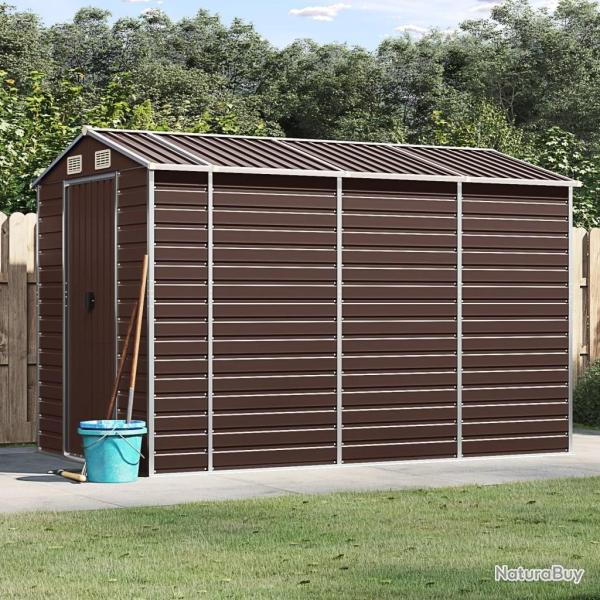 Abri de jardin marron 191x300x198 cm acier galvanis