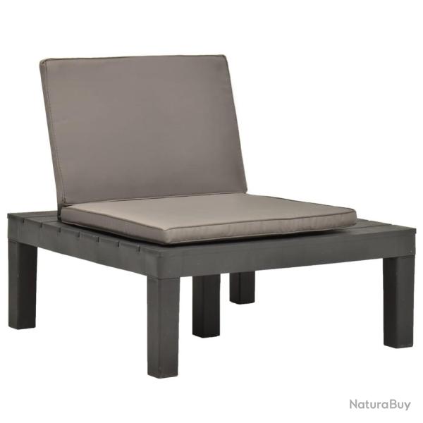 Chaise de salon de jardin avec coussin Plastique Anthracite