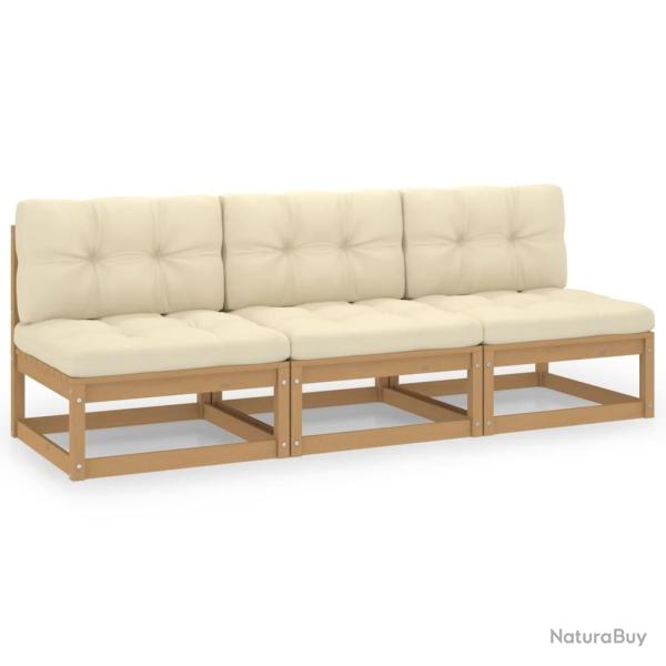 Canap� 3 places avec coussins Bois de pin massif