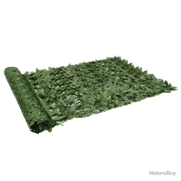Brise-vue de balcon avec feuilles vert fonc� 300x150 cm