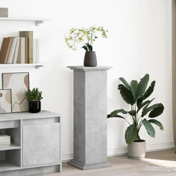 Pi�destal avec rangement gris b�ton 31x30x90 cm bois ing�nierie