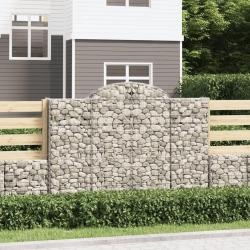 Paniers &agrave; gabions arqu&eacute;s 2 pcs 200x50x140/160 cm Fer galvanis&eacute;