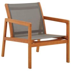 Chaise de jardin Gris Bois d'eucalyptus solide et textil&egrave;ne