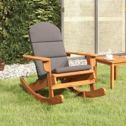 Chaise &agrave; bascule Adirondack avec coussins bois massif d'acacia