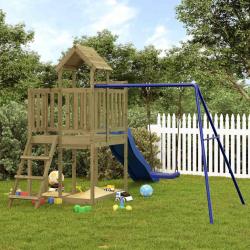 Aire de jeux d'ext&eacute;rieur bois de pin impr&eacute;gn&eacute;