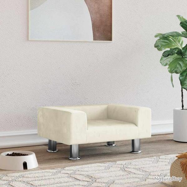 Lit pour chien crme 50x40x26,5 cm velours
