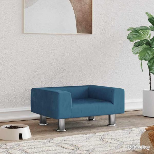 Lit pour chien bleu 50x40x26,5 cm velours
