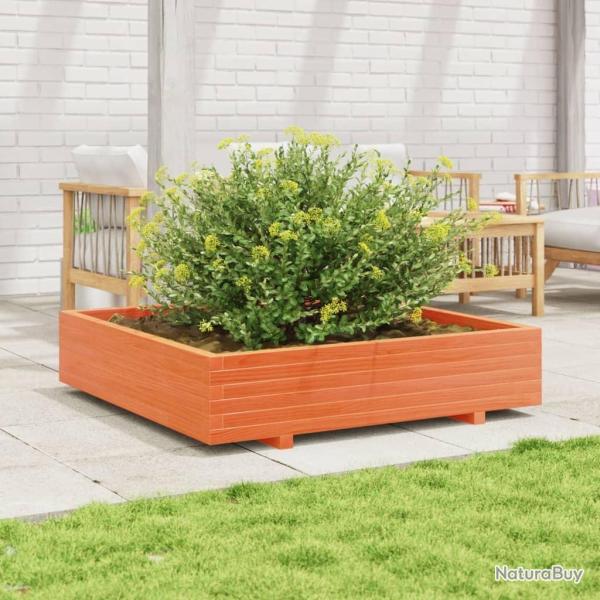 Jardini�re cire marron 110x110x26,5 cm bois de pin massif