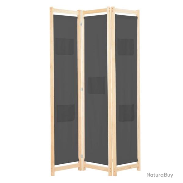 S�parateur de pi�ce 3 panneaux Gris 120 x 170 x 4 cm - Paravent �l�gant et pratique