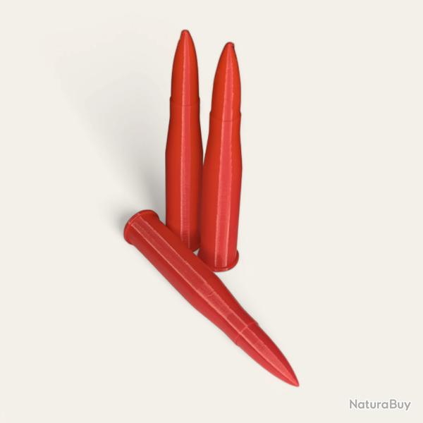 3 Cartouches Amortisseur/Manipulation Rouge en 8x56 rs mannlicher - Made in France