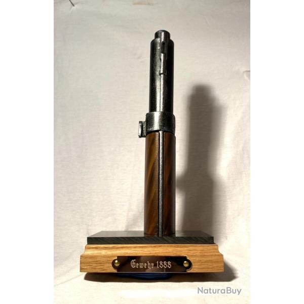 Support-prsentoir pour baonnette GEWEHR 1888 avec socle bois et plaque grave