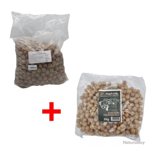 Pack de bouillettes coco banane 5kg + 2kg Dk Quality coco banane