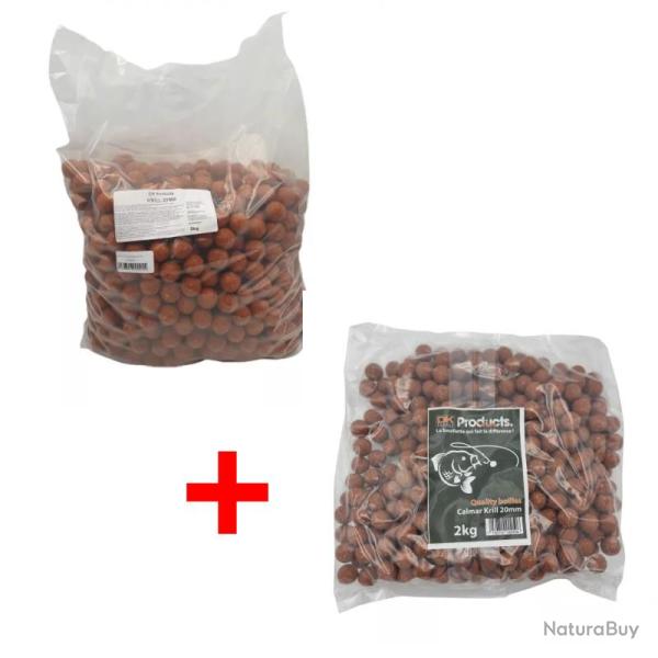 Pack de bouillettes Krill 5kg + 2kg Dk Quality Calamar Krill