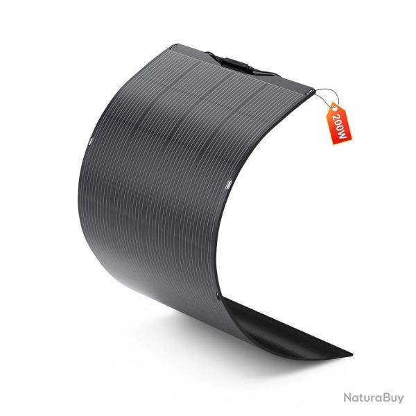 PANNEAU SOLAIRE FLEXIBLE 200W IDEAL CAMPING JARDIN NEUF RENDEMENT EFFICACE