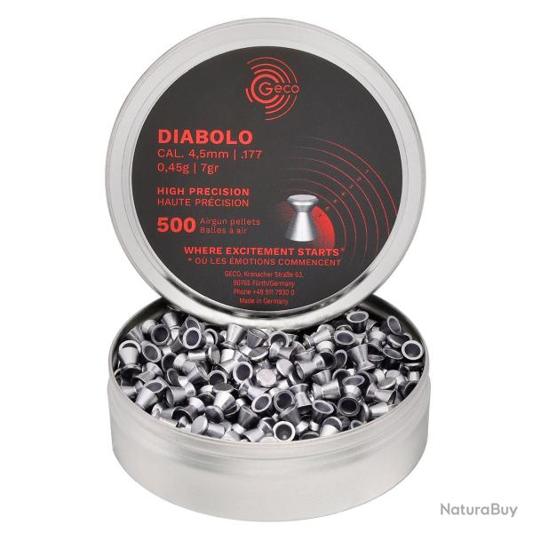 Plombs GECO Diabolo Basic, calibre 4.5 mm 0.45g par 1 boite ( 500 plombs )