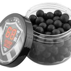 Billes de D&eacute;fense Rubber Ball Caoutchouc M&eacute;tal - Bo&icirc;te de 100 Billes - 68