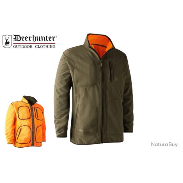 Veste Polaire r�versible DEERHUNTER GAMEKEEPER BONDED FLEECE - Orange/Vert