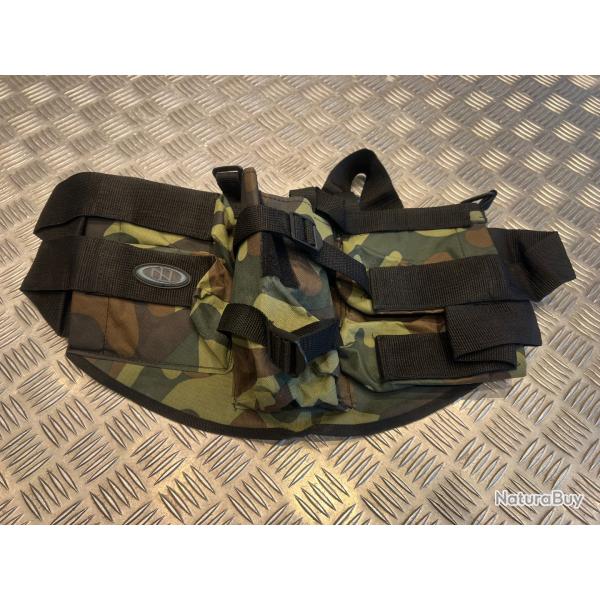 Harnais ceinture porte 4 pots et 1 bouteille air camo new legion pour paintball neuf