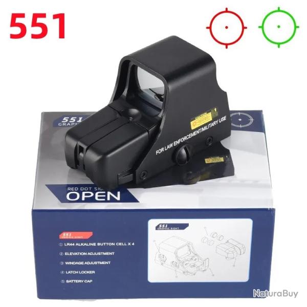 Viseur d'arme holographique avec anneau 68MOA et rticule 1 MOA -*551 NOIR -* LIVRAISON GRATUITE !!