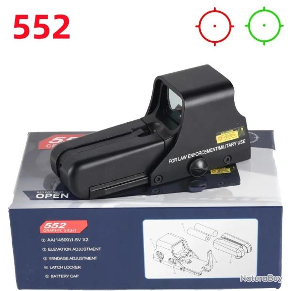 Viseur d'arme holographique avec anneau 68MOA et rticule 1 MOA -*552 NOIR -* LIVRAISON GRATUITE !!