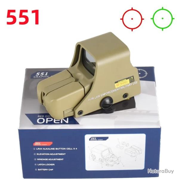 Viseur d'arme holographique avec anneau 68MOA et r�ticule 1 MOA -*551 TAN